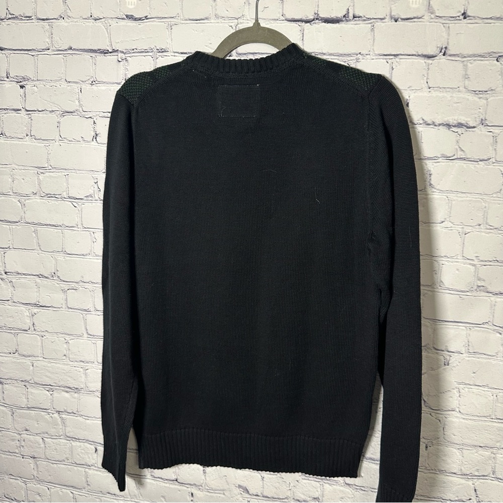 Weatherproof Men's Black and Green Plaid Crewneck Sweater - Picture 3 of 5
